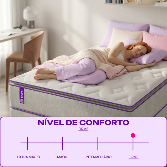 Colchão Solteirão Mola Ensacada Pillow D26/D28 108x198x34 ATRIO Smartz