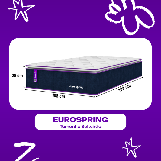 Colchão Solteirão Molas Ensacadas D28 108x198x28 EUROSPRING Smartz