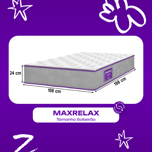 Colchão Solteirão D33 Suporte Firme 108x198x24 Max Relax SmartZzz