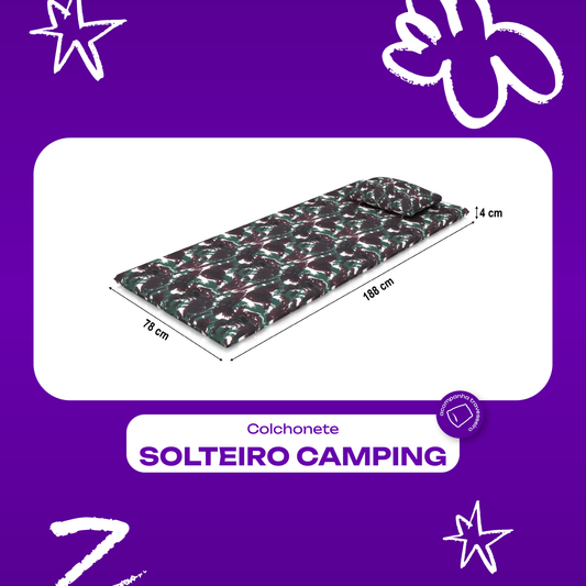 Colchonete Solteiro Camping com Travesseiro 78x188 x 04 Plumatex
