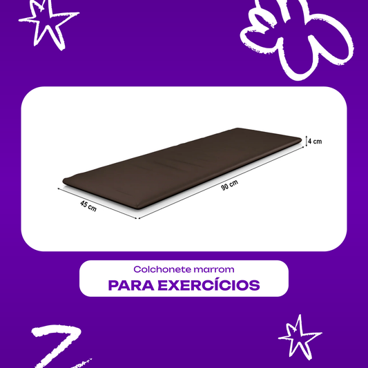 Colchonete para Exercícios 90x45x4 Academia Marrom Plumatex