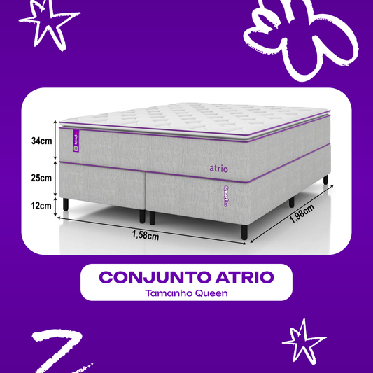 Cama Box Queen com Colchão 158x198 ATRIO SmartZzz
