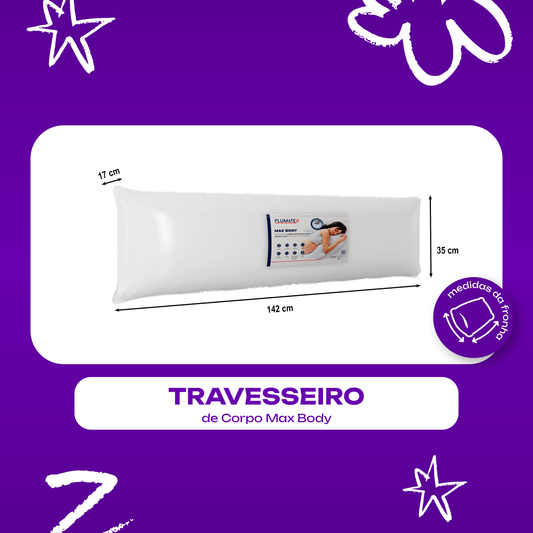 Travesseiro de Corpo Max Body Alpino 142x35x17 Plumatex
