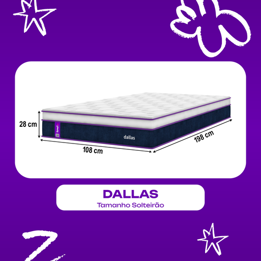 Colchão Solteirão Molas Ensacadas 108x198x28 Dallas SmartZzz