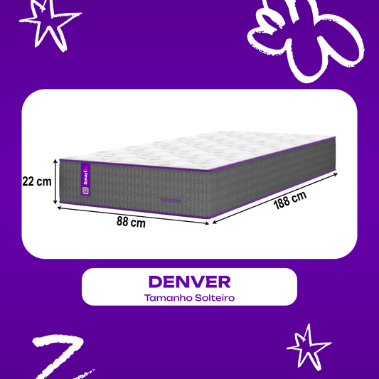 Colchão Solteiro Molas Ensacadas AG D80 88x188x22 DENVER Smartz