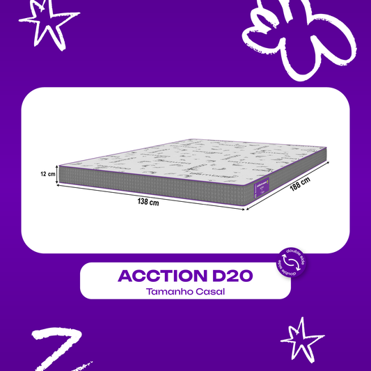 Colchão Casal D20 138x188x12 Acction SmartZzz