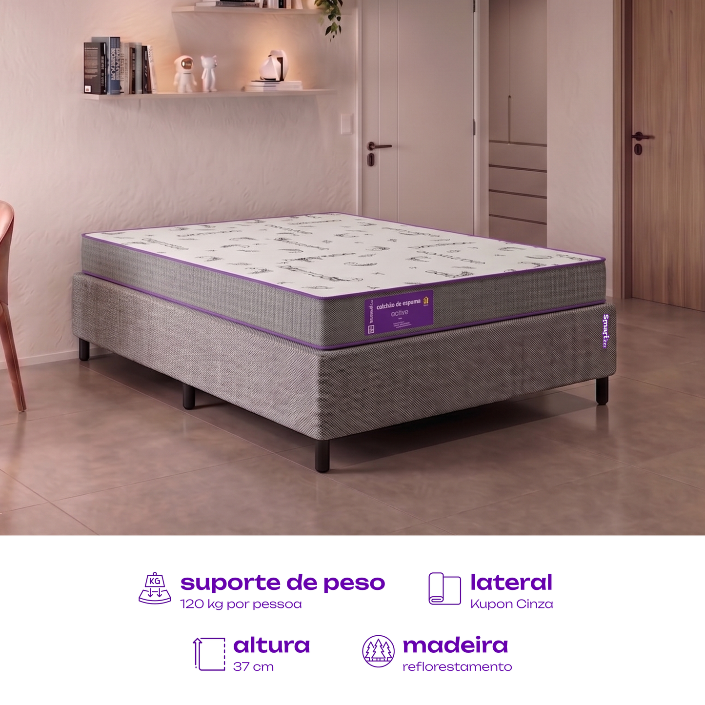 Base Casal Kupon 138x188x25 SmartZzz