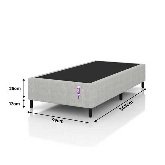 Cama Box Jaquard Cayambe Bege Queen 99x158x25 cm Smartz