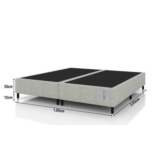 Cama Box Cayambe Bege King 101x193x25 cm Smartz