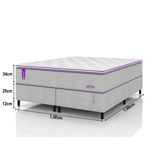 Cama Box Queen com Colchão D26/D28 158x198 ATRIO Smartz