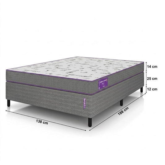 Cama Box com Colchão Casal D23 Acction 138x188x51 Intermediário