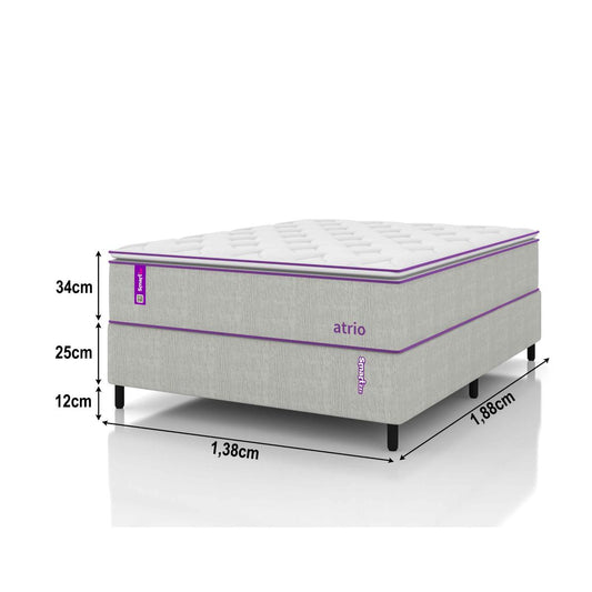 Cama Box Casal Com Colchão D26/D28 138x188 ATRIO Smartz