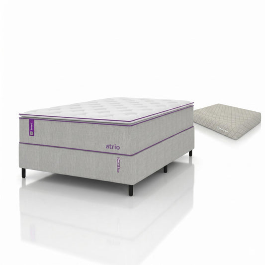 Cama box com Colçhão Casal D33 Atrio 138x188 + Cama Pet 80X60 Smartz
