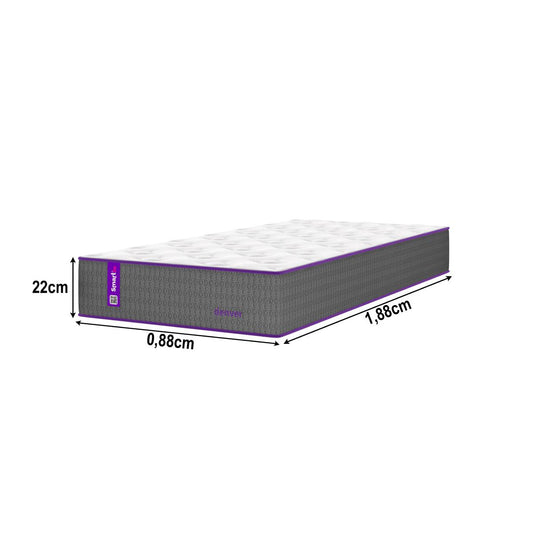 Colchão Solteiro Molas Ensacadas AG D80 88x188x22 Denver Smartz