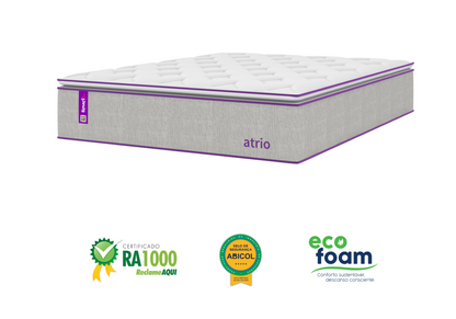 Colchão King Molas Ensacadas Pillow D26/D28 193x203x34 ATRIO Smartz