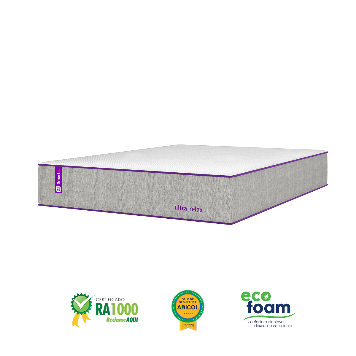 Colchão Solteirão Espuma Soft Gel D28+D25 One Side 108x198x28 ULTRA RELAX  Smartz
