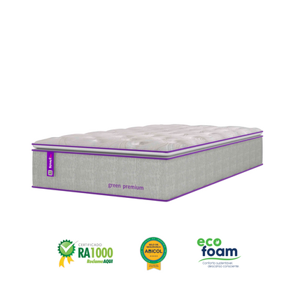 Colchão Solteirão Molas Ensacadas D33 108x198x33 GREEN PREMIUM Smartz