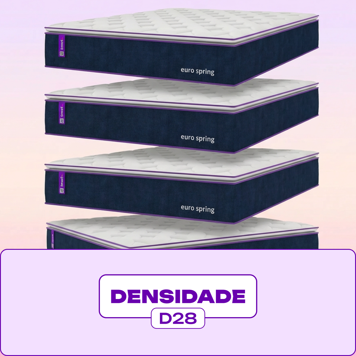 Colchão Solteiro Mola Ensacada D28 Pillow 88x188x28 EUROSPRING Smartz