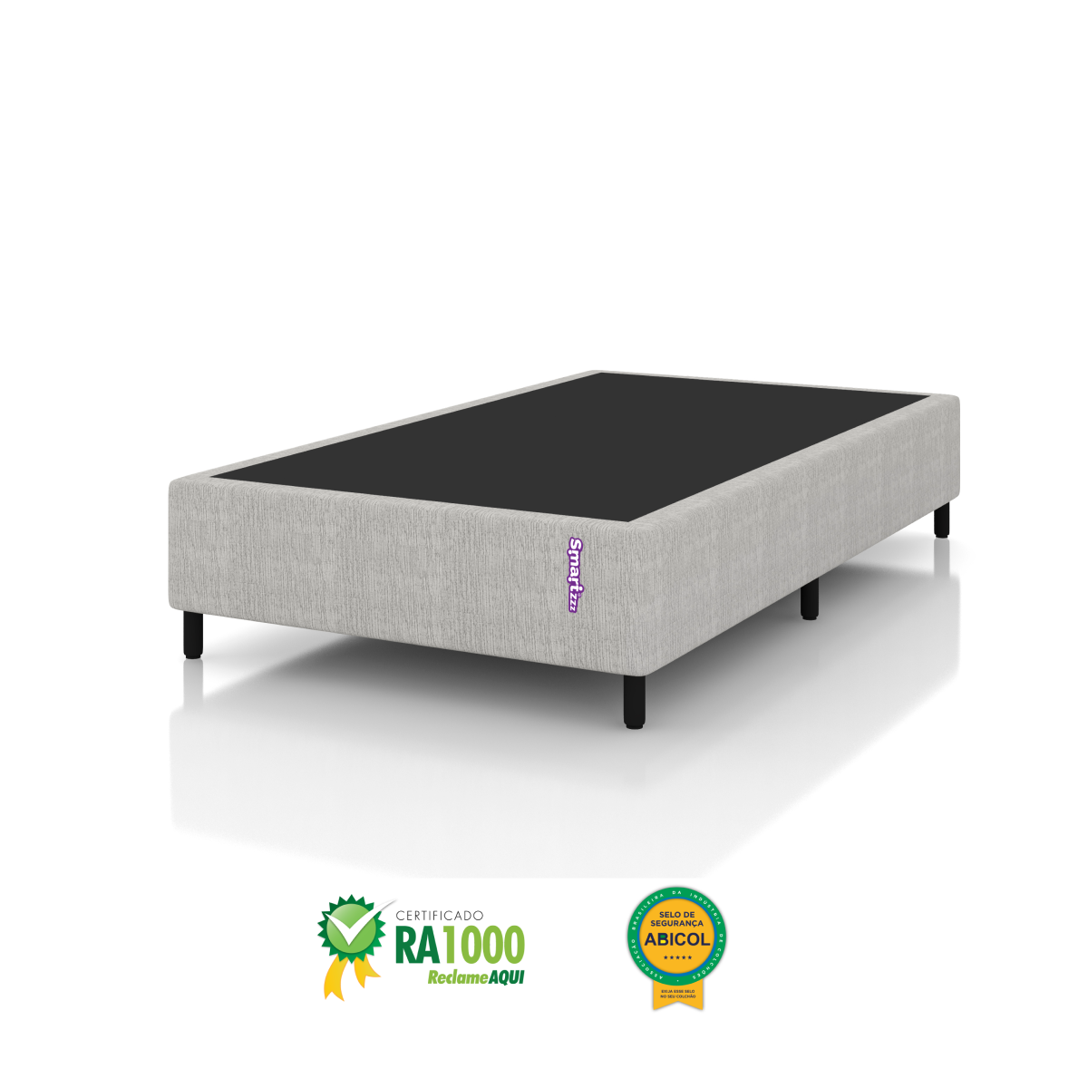 Cama Box Solteirão Bege 108x198x25 Jaquard Cayambe Smartz