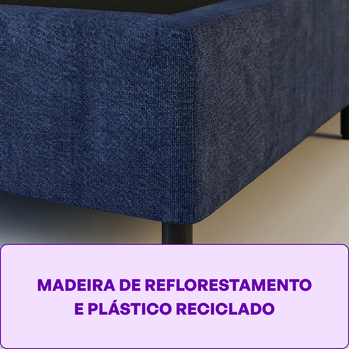 Cama Box Solteirão Design Moderno 108x198x25 Jacquard Azul Smartz