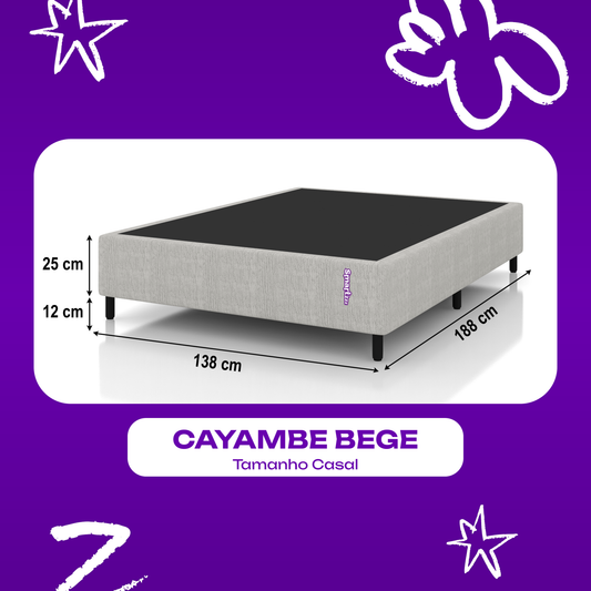 Cama Box Casal Bege 138x188x25 Jacquard Cayambe SmartZzz