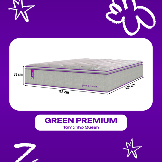 Colchão Queen Molas Ensacadas D33 158x198x33 Green Premium SmartZzz