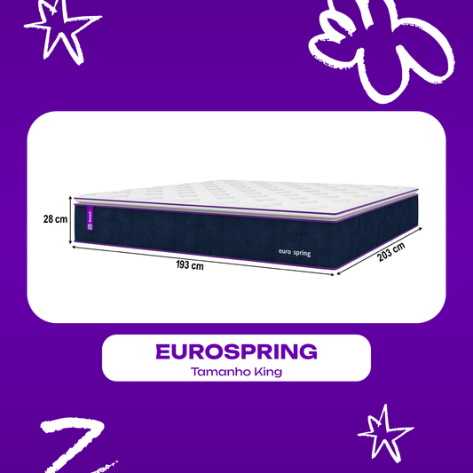 Colchão King Molas Ensacadas D28 Pillow 193x203x28 Euro Spring SmartZzz