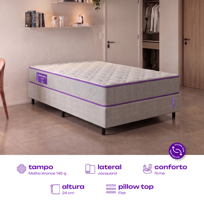 Colchão Solteirão D33 Suporte Firme 108x198x24 Max Relax SmartZzz By Plumatex