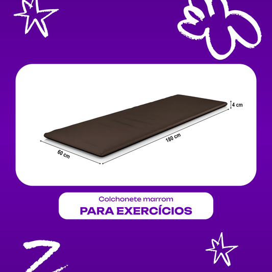 Colchonete para Exercícios 180x60x04 Academia Marrom Plumatex