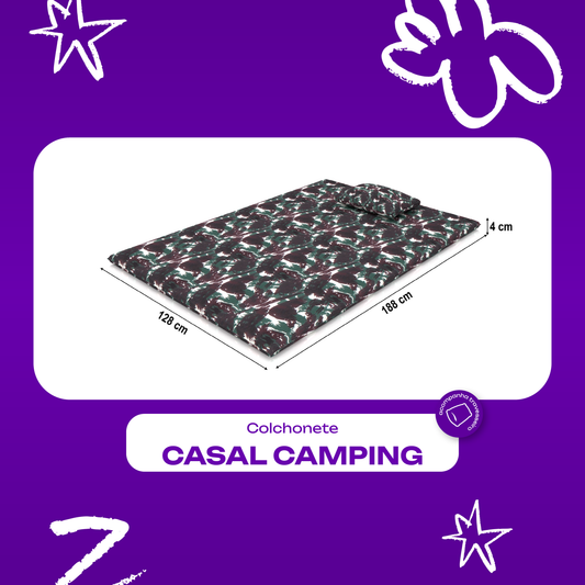 Colchonete Casal Camping com Travesseiro 128x188x04 Plumatex