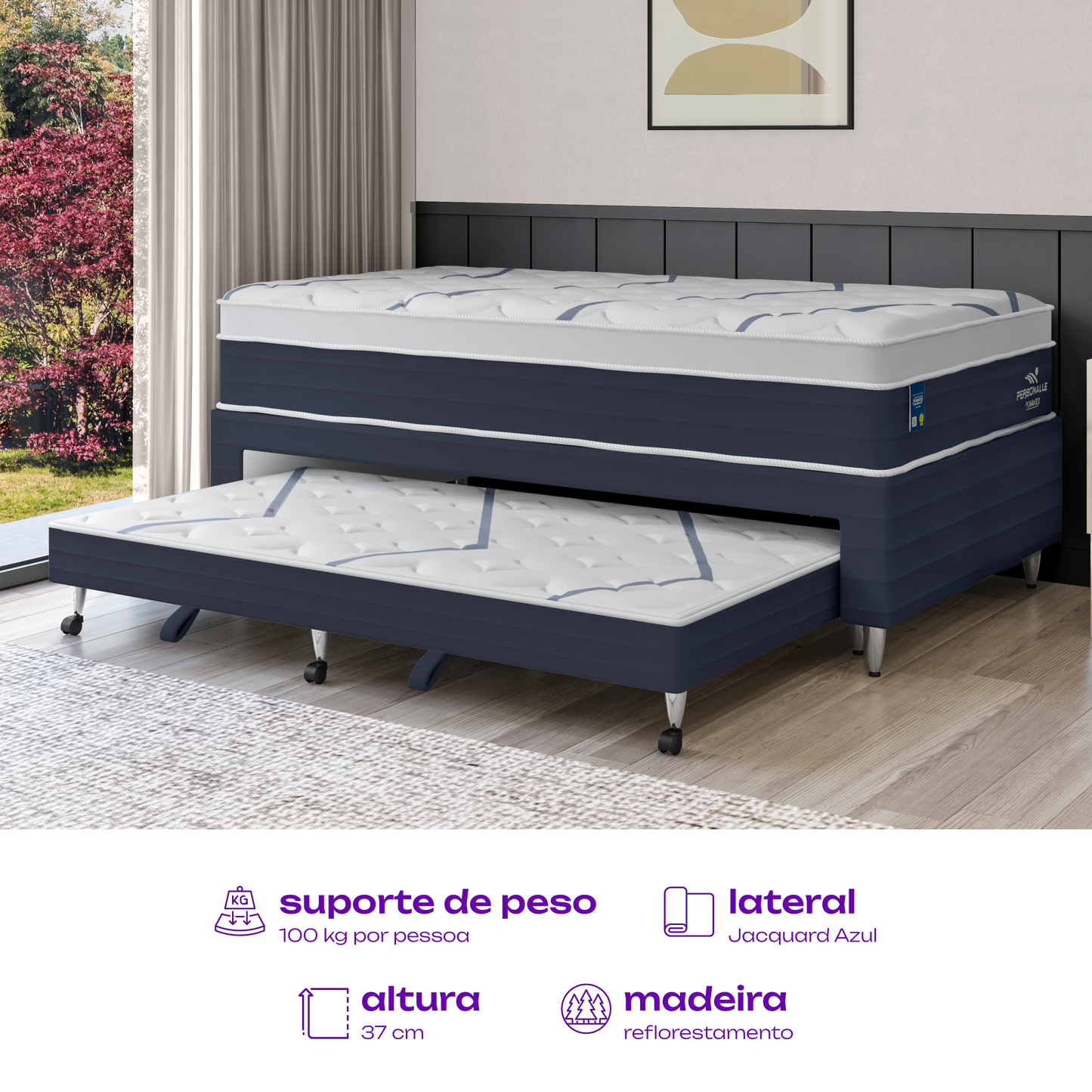 Bicama Box Auxiliar Standard 88x188x25 Plumatex