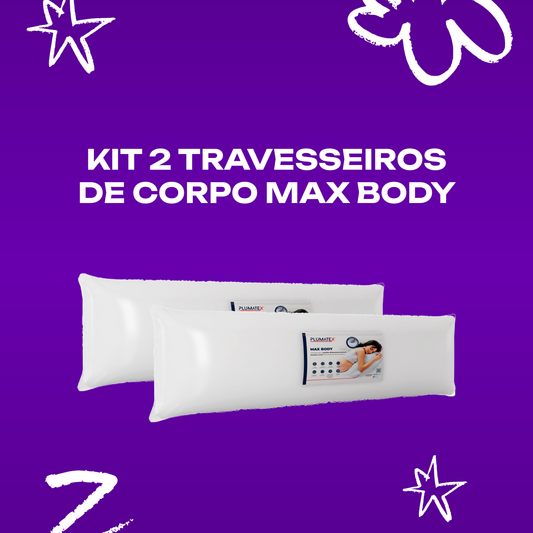 Kit 2 Travesseiros de Corpo Max Body Alpino 142x35x17 Plumatex
