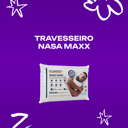 Kit 2 Travesseiros NASA Viscoelástico Antialérgico Maxx 38x58x10
