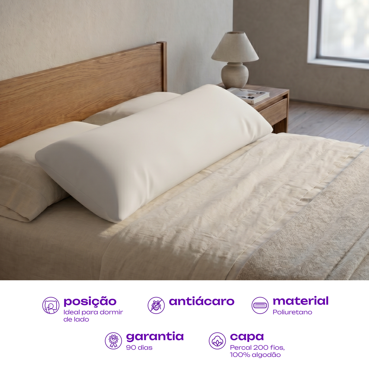 Travesseiro de Corpo Max Body Alpino 142x35x17 Plumatex