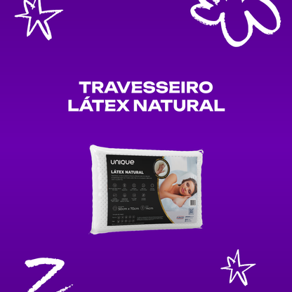Travesseiro Látex Natural Capa Percal 200 fios 50x70x14 Unique