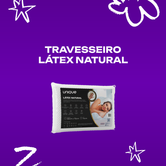Travesseiro Látex Natural Capa Percal 200 fios 50x70x14 Unique
