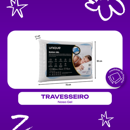 Travesseiro NASA Gel 50x70x17 Unique