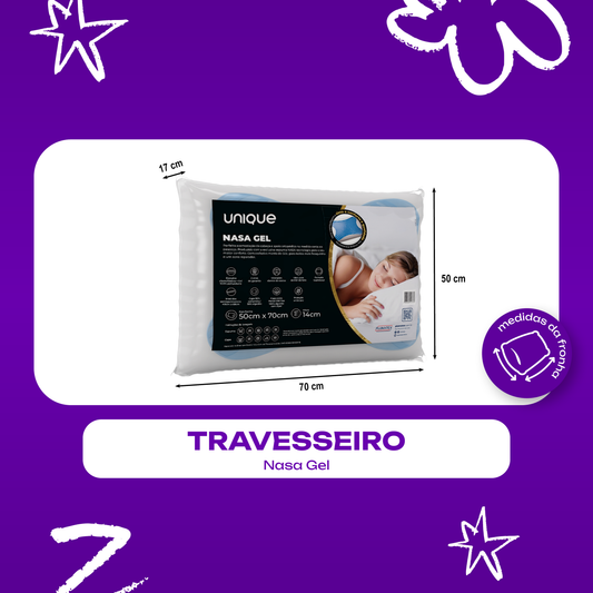 Travesseiro NASA Gel 50x70x17 Unique