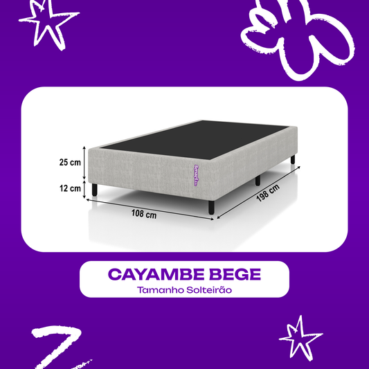 Cama Box Solteirão Bege 108x198x25 Jacquard Cayambe SmartZzz