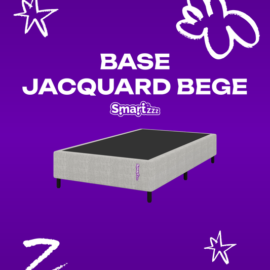 Cama Box Solteirão Design Moderno 108x198x25 Jacquard Bege SmartZzz