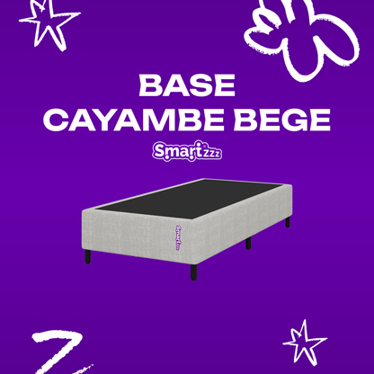 Cama Box Solteiro Bege 88x188x25 Jacquard Cayambe SmartZzz By Plumatex