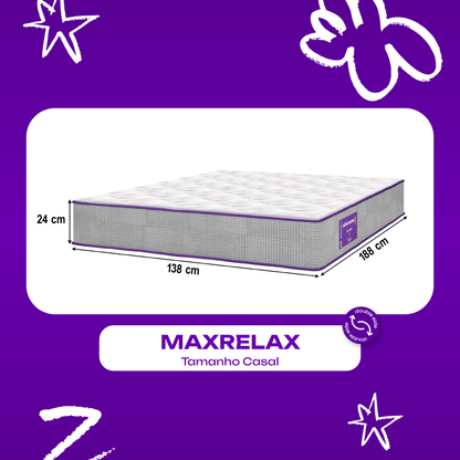 Colchão Casal Ortopédico D33 138x188x24 Max Relax SmartZzz By Plumatex
