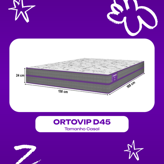 Colchão Casal D45 138x188x24 Ortovip SmartZzz