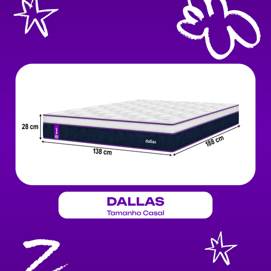Colchão Casal Molas Ensacadas 138x188x28 Dallas SmartZzz