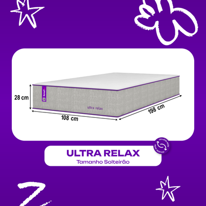 Colchão Solteirão Espuma Soft Gel 108x198x28 Ultra Relax SmartZzz By Plumatex