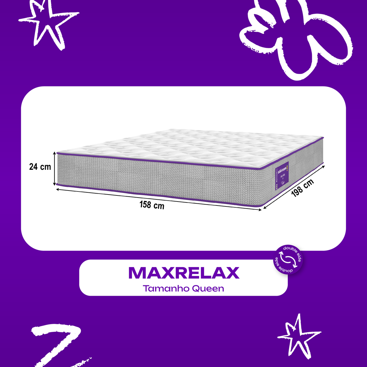 Colchão Queen D33 Ortopédico 158x198x24 Max Relax SmartZzz By Plumatex