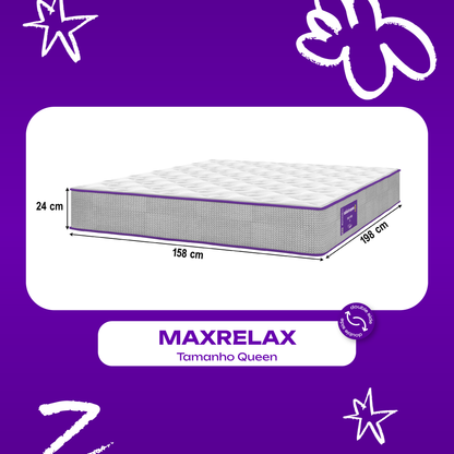 Colchão Queen D33 Ortopédico 158x198x24 Max Relax SmartZzz By Plumatex