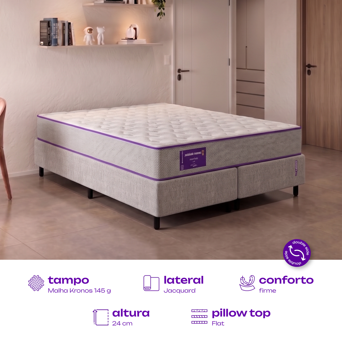 Colchão Queen D33 Ortopédico 158x198x24 Max Relax SmartZzz By Plumatex