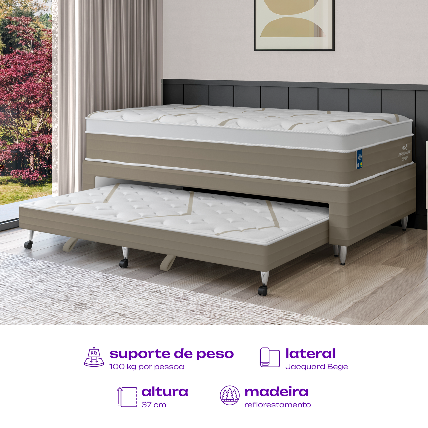Bicama Box Auxiliar Standard 88x188x25 Plumatex