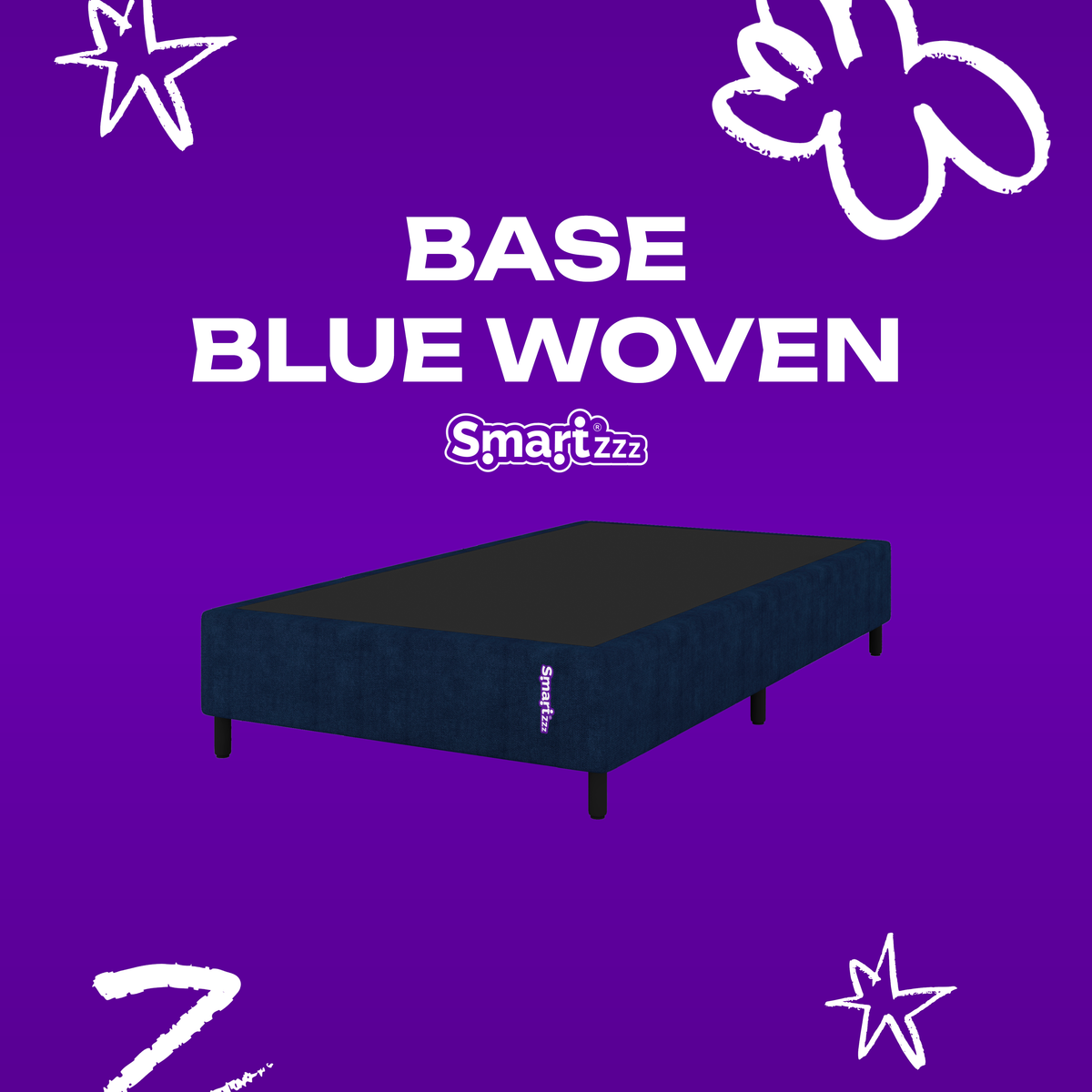 Cama Box Solteirão Design Moderno 108x198x25 Jacquard Azul SmartZzz By Plumatex